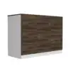 Grecia Kitchen Base Cabinet,Three Drawers, Two Internal Shelves White / Dark Walnut 4