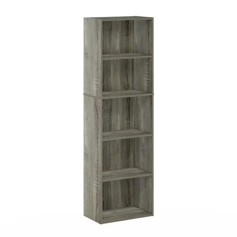 

Luder 5-Tier Reversible Color Open Shelf Bookcase, French Oak