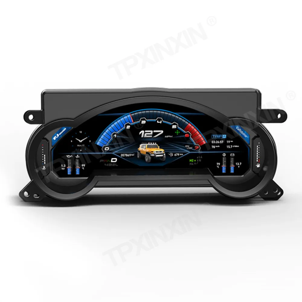 12.3 ”dla Toyota FJ Cruiser cyfrowy klaster wirtualny kokpit Linux Instrument na desce rozdzielczej Radio samochodowe ekranu prędkościomierz