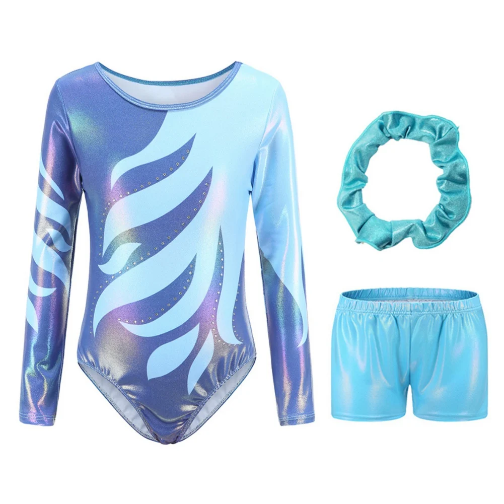 

Dance Leotards Sparkly Tumbling Girls' dance clothes Girls' dance costumes Sleeveless For 5-12 Years Long sleeved 3 sets.