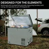 FM-65G 65 Quart Portable Refrigerator and Deep AC 110V/ DC 12V Real Chest Freezer for Car Home Camping and RV with 2