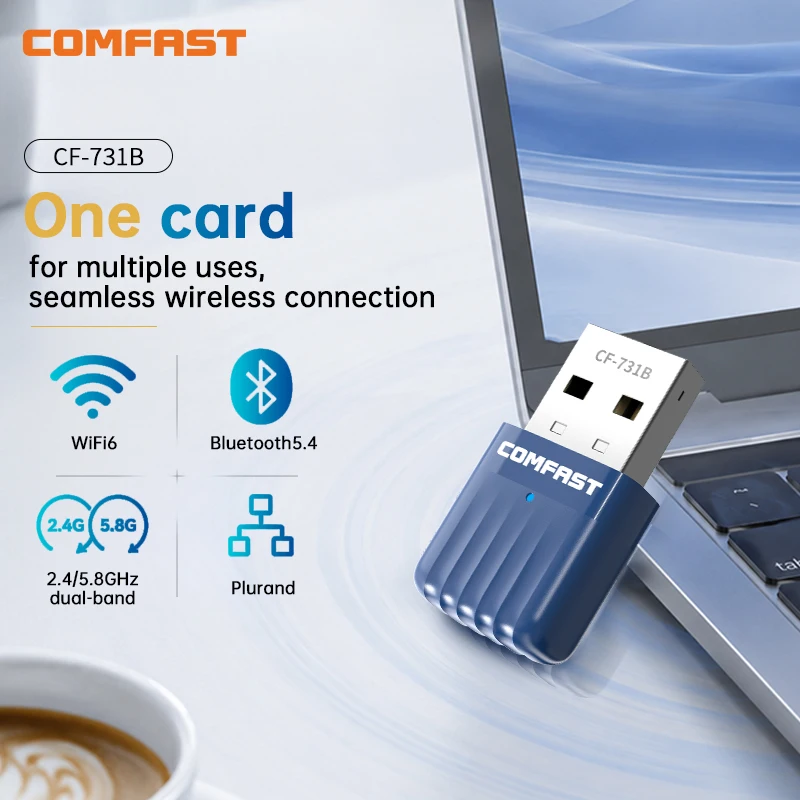 COMFAST CF-731B 572Mbps WiFi 6 블루투스 5.4 USB 어댑터..