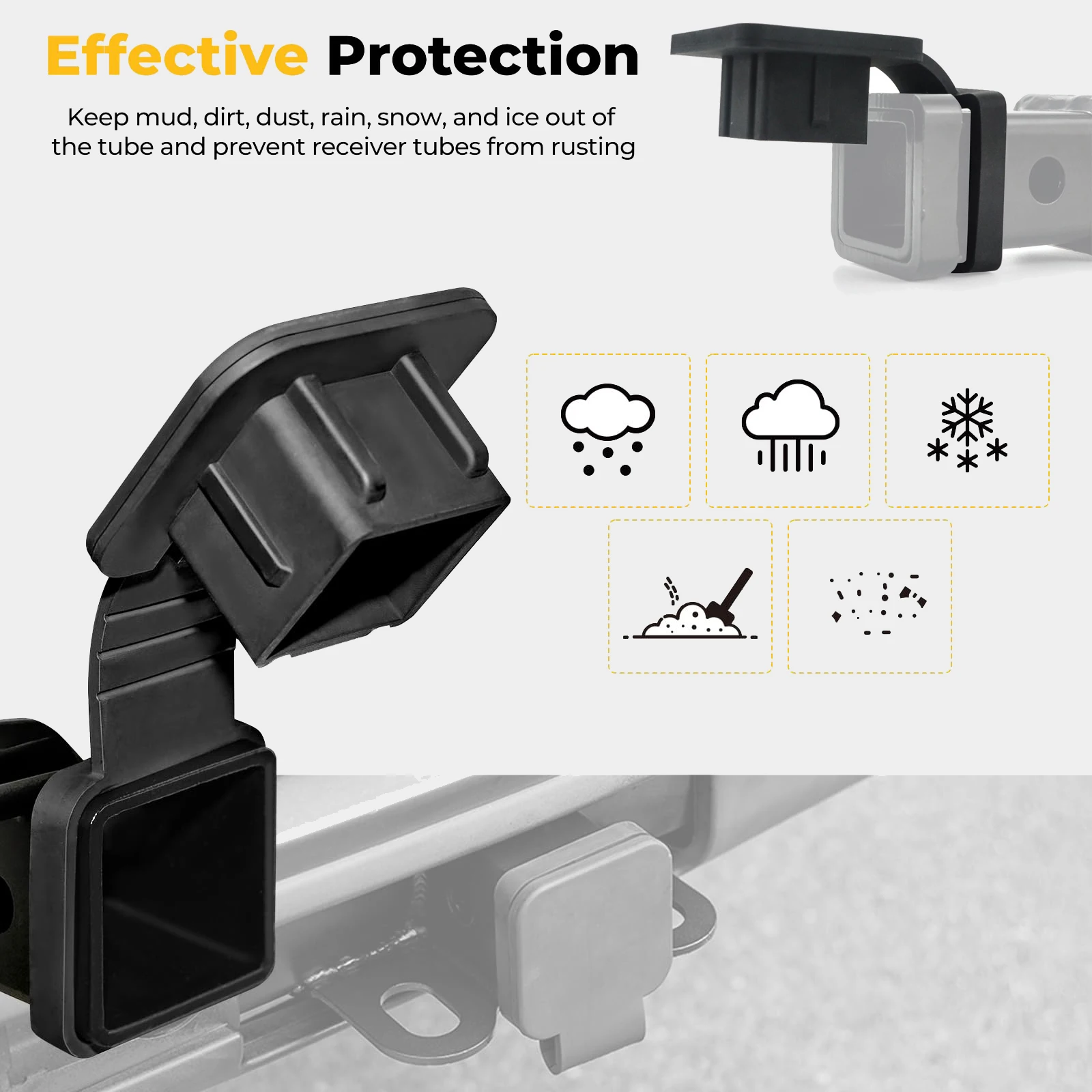 2 Inch Trailer Tow Hitch Cover Plug Caps Rubber For Ford Explorer Ranger F-150 F-250 Explorer Car Accessories trailer hitch tube cover