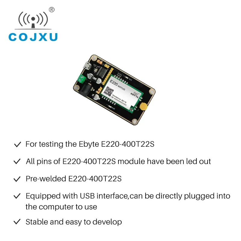 모듈 테스트 보드, LLCC68 테스트 키트, 안테나 포함 USB, 433MHz, 470MHz, UART 무선 모듈 E220-400TBL-01