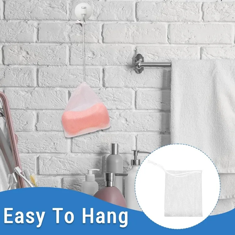 1-20PCS Hangable Soap Bags Bath Shower Gel Facial Cleanser Foaming Mesh Bags Body Soap Cleanser Bubble Net Bags Cleaning Tools