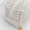 Quilted Floral Makeup Bag Zipper Cute Print Flower Storage Organizer Makeup Accessory Toiletry Bag Large Capacity Cosmetic Bag 5