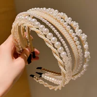 5 Pieces of Girls' Princess Hair Accessories, Children's Imitation Pearl Hairbands, Birthday Hairpins, Baby Flower Girl Headbands 3