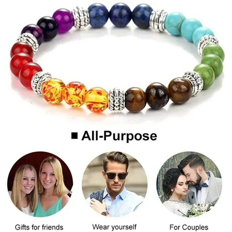 7 Chakra Beads Bracelet for Women Natural Stone Black Rope Braided Yoga  Reiki Healing Balance Bracelets Bangles Meditation Gift - AliExpress