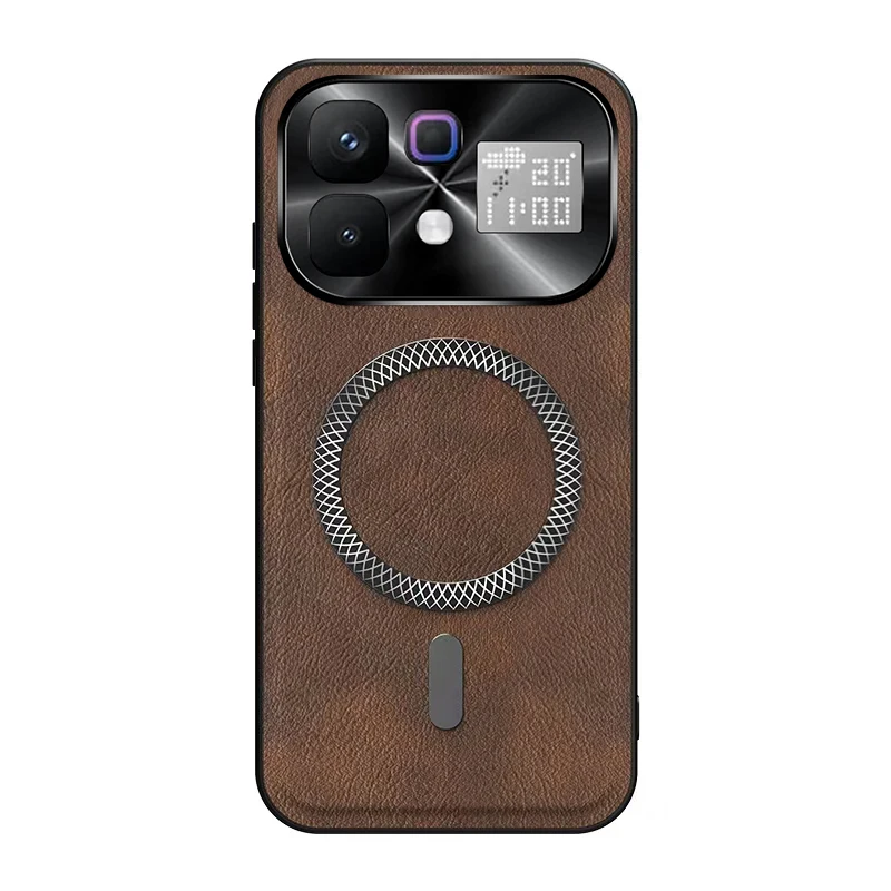 Shockproof Leather Wireless Charging Magnetic Case with Anti-Drop Protection and Slim Camera Guard