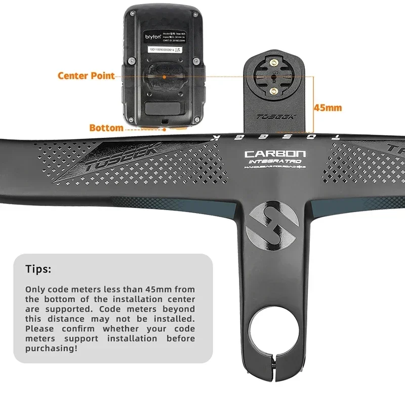 Cintre De Vélo Route Carbone TOSEEK 440mm - Chute Intégrée, Câblage Interne, Neuf