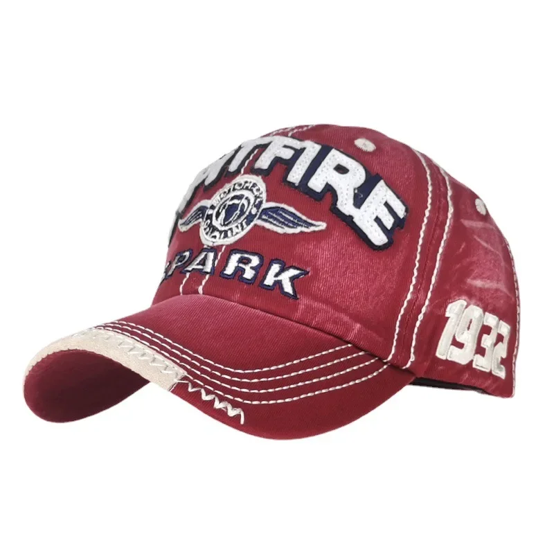 

New personality fashion letter wash cotton baseball cap men and women letter embroidery cap sunblock hat
