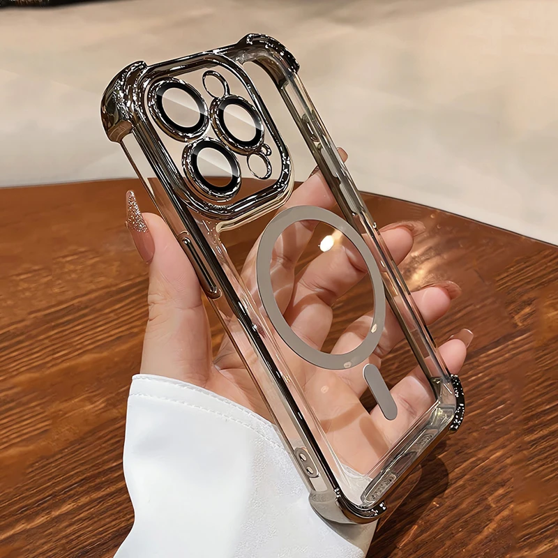 รูปสินค้า เคสกันกระแทกถุงลมนิรภัย iPhone 17/16 Pro Max ชาร์จไร้สาย Magsafe ได้