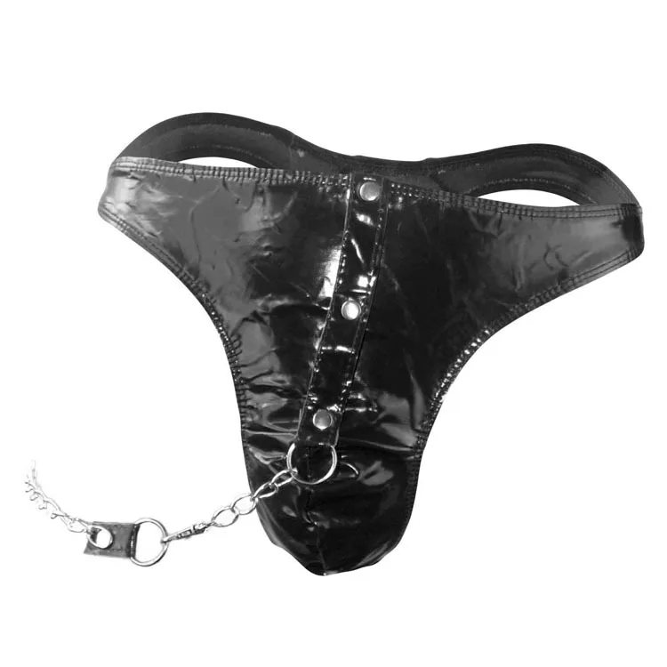 Men Underwear Sexy chain Briefs Male New Hollow Low Waist Backless Thong Underpant Brief Clubwear rivet straps Intimates