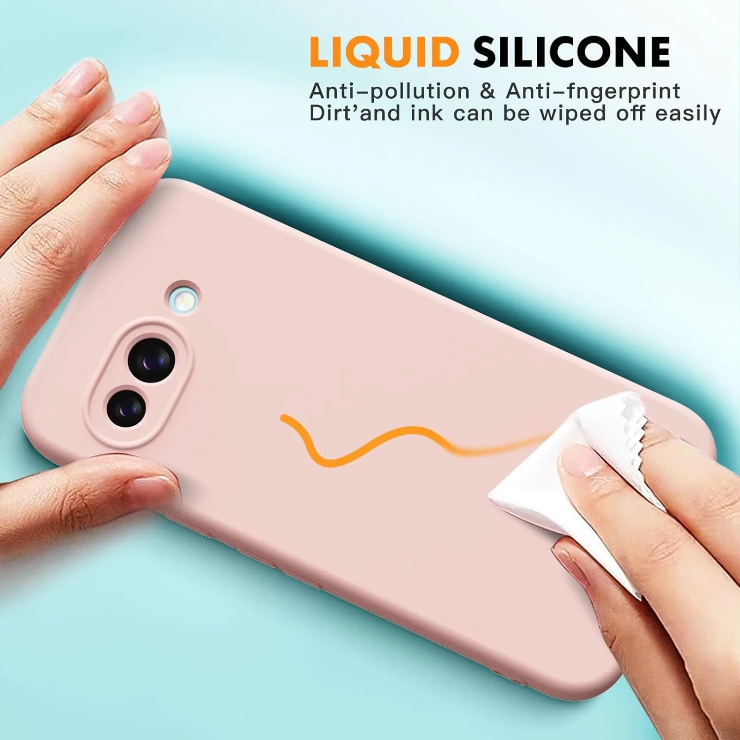 Elegant Liquid Silicone Phone Case in Pure Color