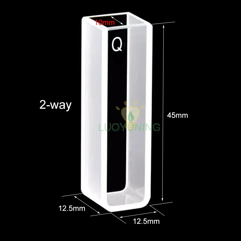 2pcs 10mm 3.5ml Quartz Cuvette Acid&Alkali Resistant Fluorescent Sample Cell For UV Visible Light Spectrometers Fluorometers