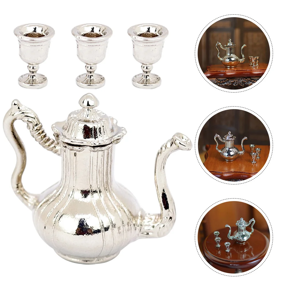

House Accessory Miniature Things Kitchen Accessories Ornaments Alloy Teapot