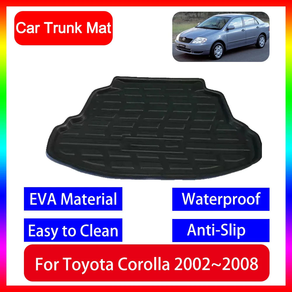 

Car Trunk Mats for Toyota Corolla E120 E130 2002~2008 Accsesories Boot Cargo Mat Floor Rear Luggage Tray Carpet 2003 2006 2007