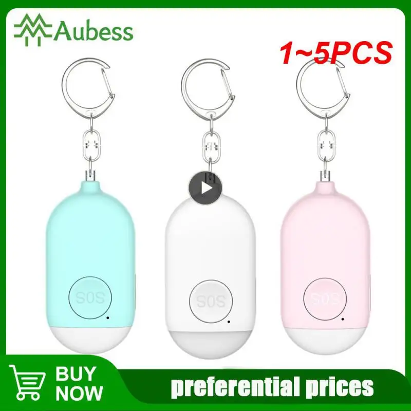 

1~5PCS Self Defense Alarm 130dB Safety Scream Personal Alarm Keychain Emergency Alarm with LED Lights for Kid Girl Elderly