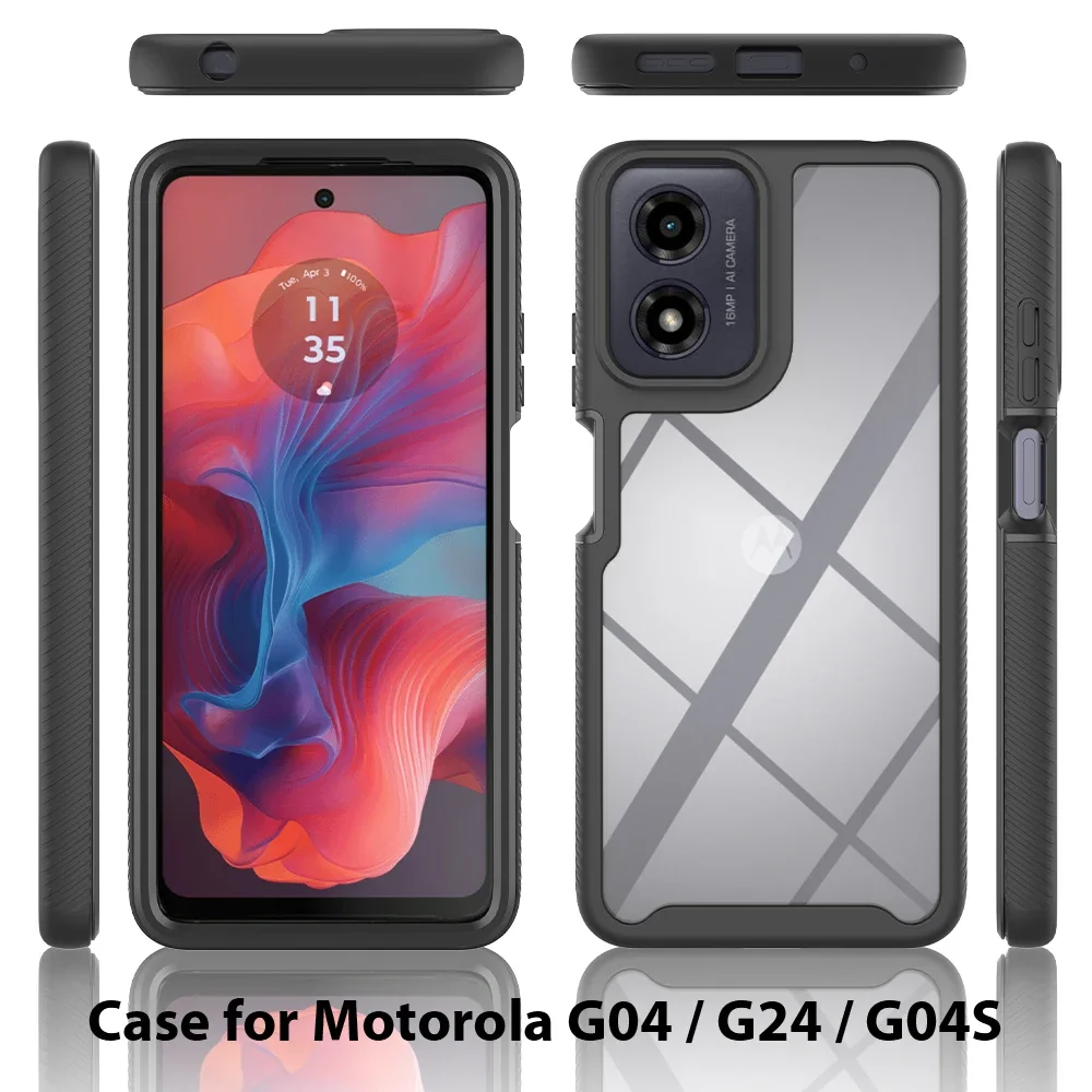Transparent Hybrid TPU/PC Sky Case - Rugged Two-Layer Shockproof Back Cover