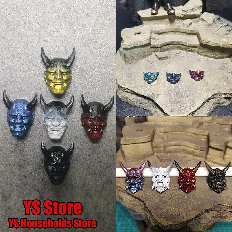 

Original FUMI TOYS 1/12 Multi Styles Soldier Delicate Scene Accessory Japanese Samurai Bucktooth Devil Mask Doll For 6" Body