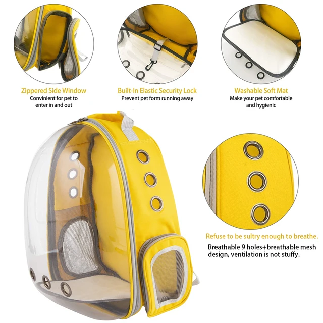 Cat Pet Carriers Dog pet backpacks portable transparent space capsules Soft Side Backpack  Travel Bags Outgoing cat supplies 3