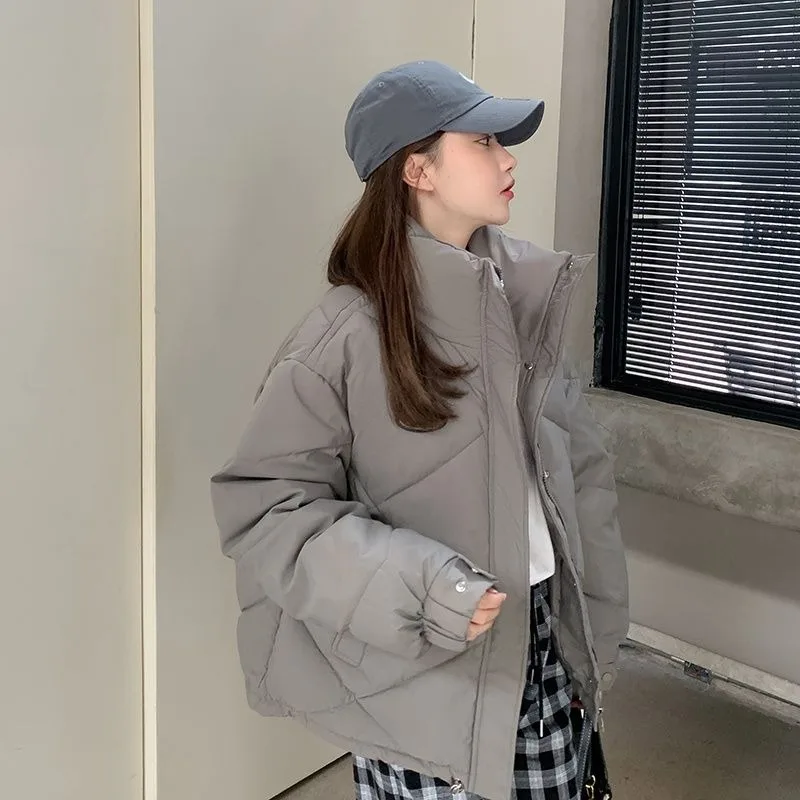 2023 New Women Down Cotton Coat Winter Jacket Female Short Parkas Loose Thick Warm Outwear Leisure Time Versatile Overcoat
