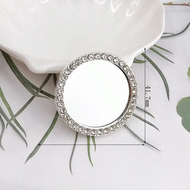 Miroir d'amour incrusté de diamants, accessoires de bijoux à faire soi-même, miroir de maquillage circulaire à fleurs, voyage 4