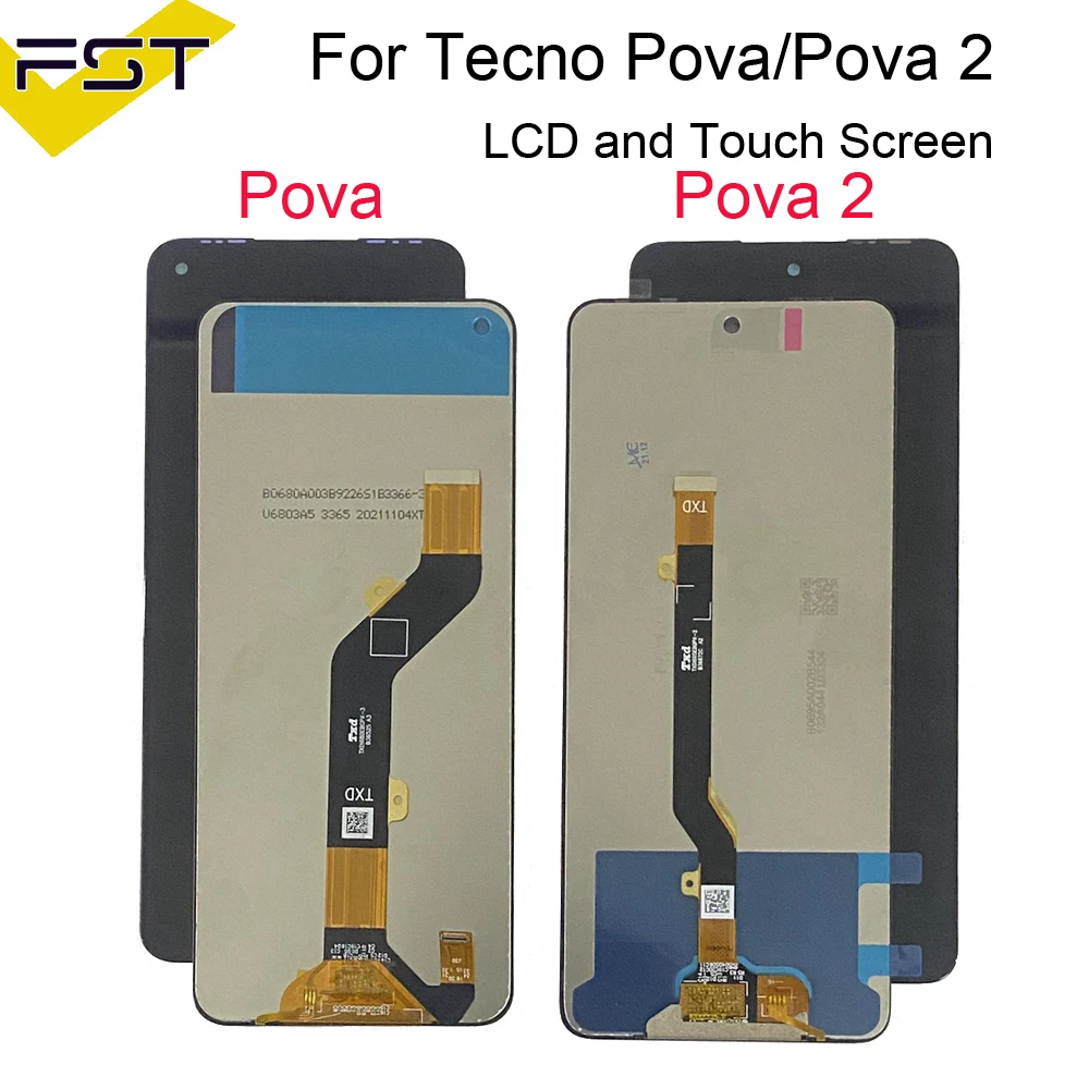 ЖК-дисплей для TECNO Pova 2 LE7, сенсорный экран, дигитайзер, панель в сборе, дисплей для телефона Tecno Pova 4G LD7 LD7j, ЖК-экран