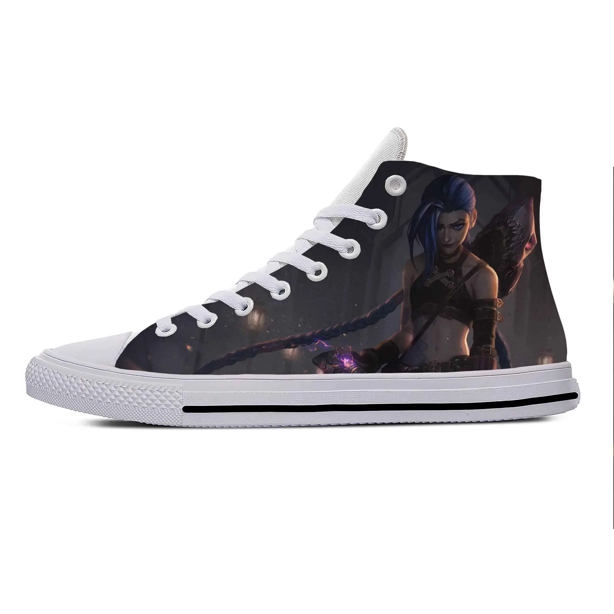 Anime Cartoon Manga Game Jinx Cute Funny Fashion Casual Cloth Shoes High Top Lightweight Breathable 3D Print Men Women Sneakers 4