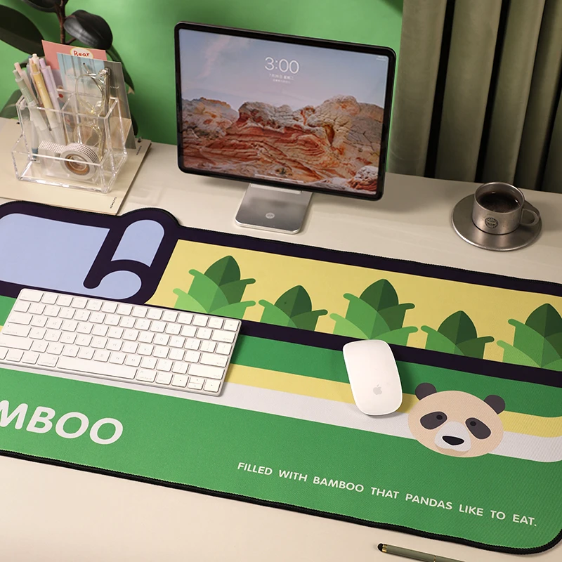 귀여운 녹색 팬더 마우스 패드 게임용 키보드 패드, 게이머 또는 친구용 핸드헬드 대형 손목 패드, 사무실 또는 가정용 선물