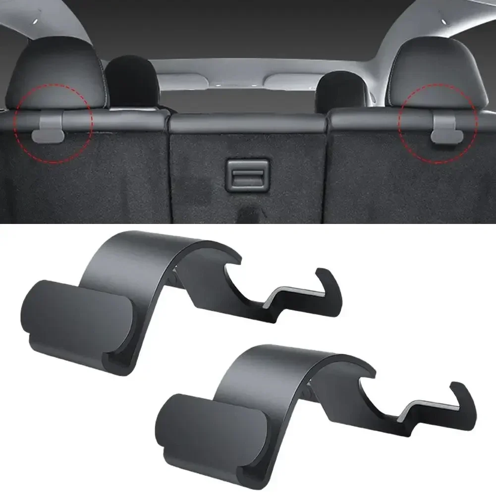 Car Seat Hooks for Tesla Model Y Juniper Launch Refresh Accessories 2 Pack Back Trunk Seat Headrest Organizer Handbag Bag Holder