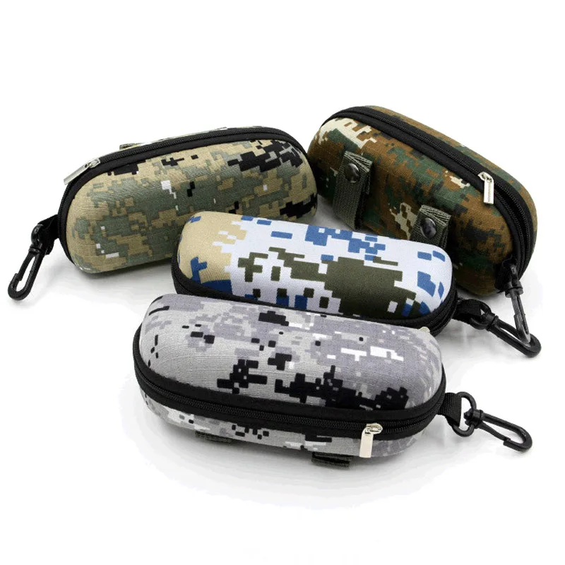 EVA Portable Sunglasses Tactical Camouflage Box Molle Bags Eyewear Zipper B W5T4 