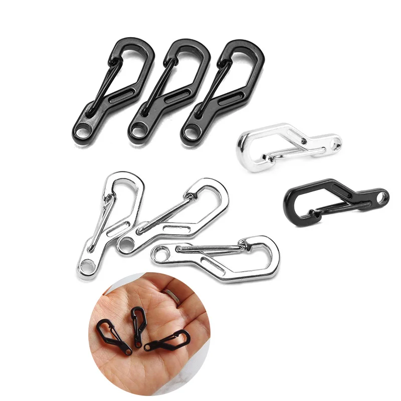 Small Metal Carabiners, Keychain Spring Clasp, Mini Carabiner Hook