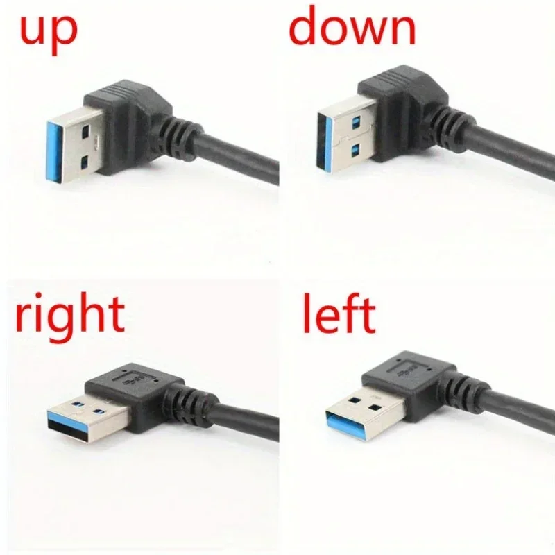 High-Speed USB 3.0 Right Angle Extension Cable with 90° Adapter for Enhanced Data Transfer & Fast Charging