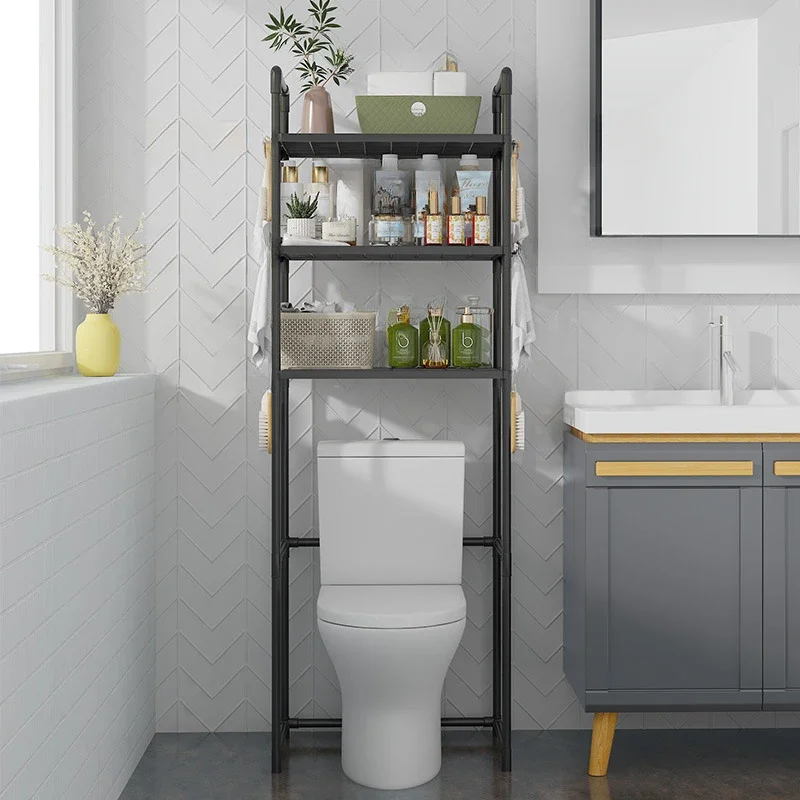 Bathroom Storage Shelf Floor To Floor Wall Hanging Toilet Bath Toilet Washbasin Stand Washing Machine Toilet Storage Rack 3