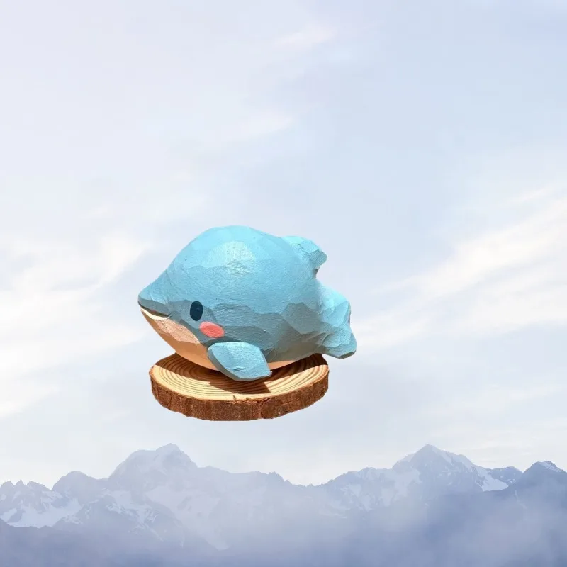 Dolphin Wood Carving Pendant Accessories Handmade Cute Whale Cartoon, Hot Selling Gift Wooden Product Creativity Interesting