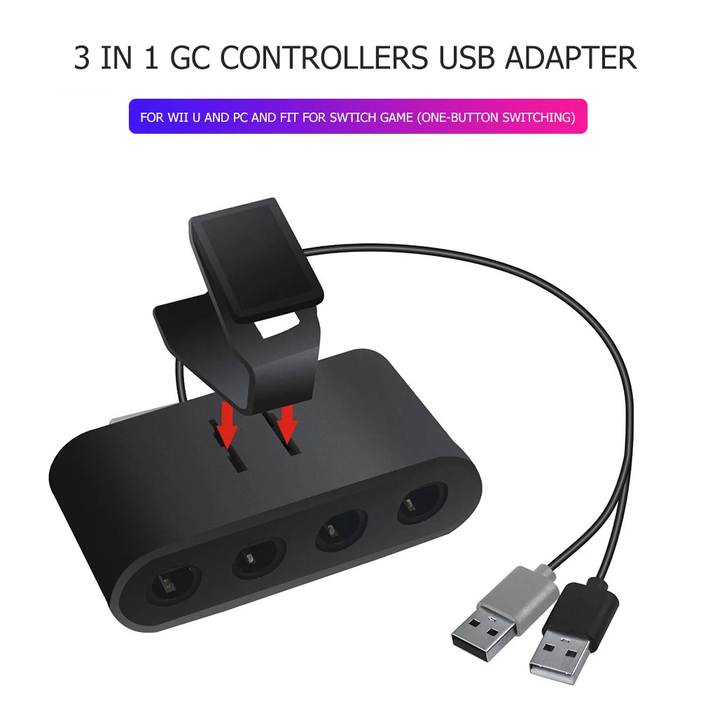 GameCube GC 컨트롤러용 4 포트 게임 변환기 Nintend Switch NGC/Wii u/PC 스타 파이팅 게임 액세서리용 USB 어댑터