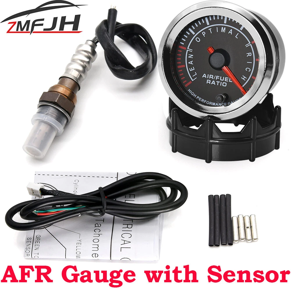 52mm Digital Air Fuel Ratio Gauge 7color Backlight With Lambda Probe