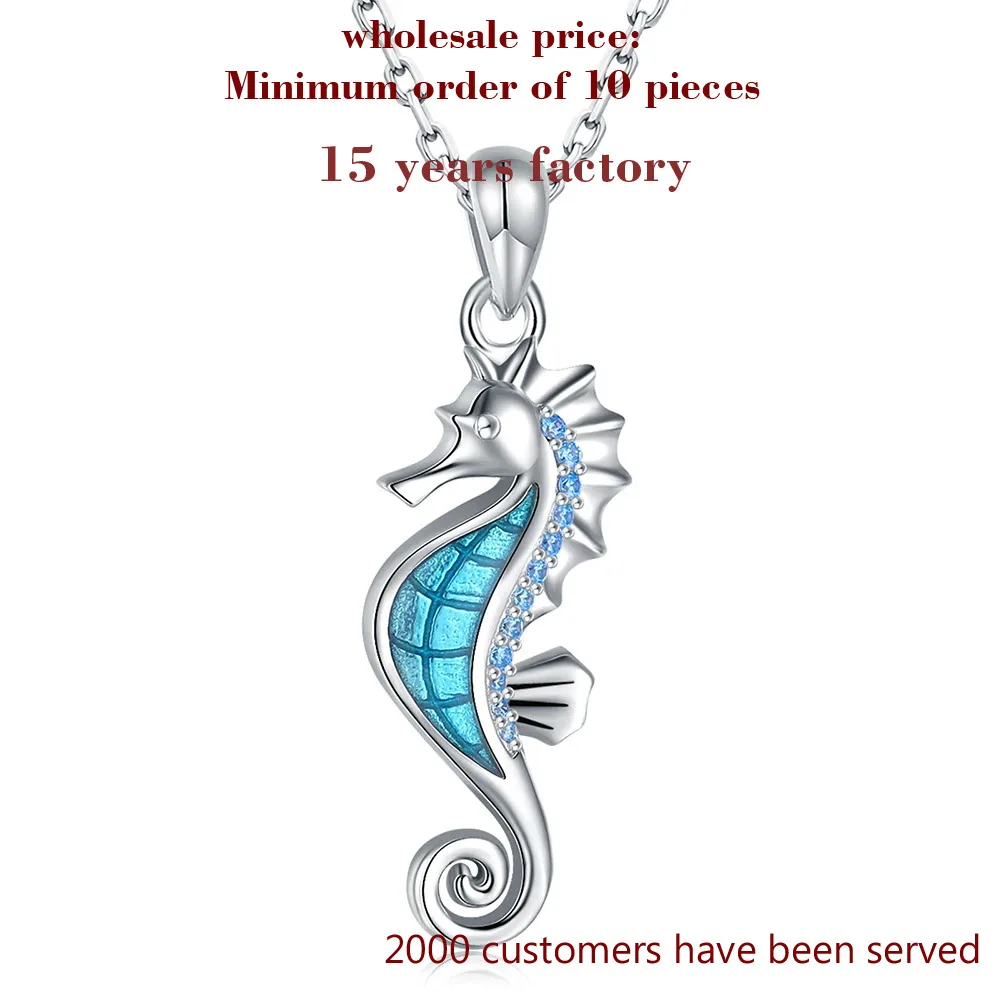 925 Sterling Silver Seahorse Necklace Beautiful Ocean Animal