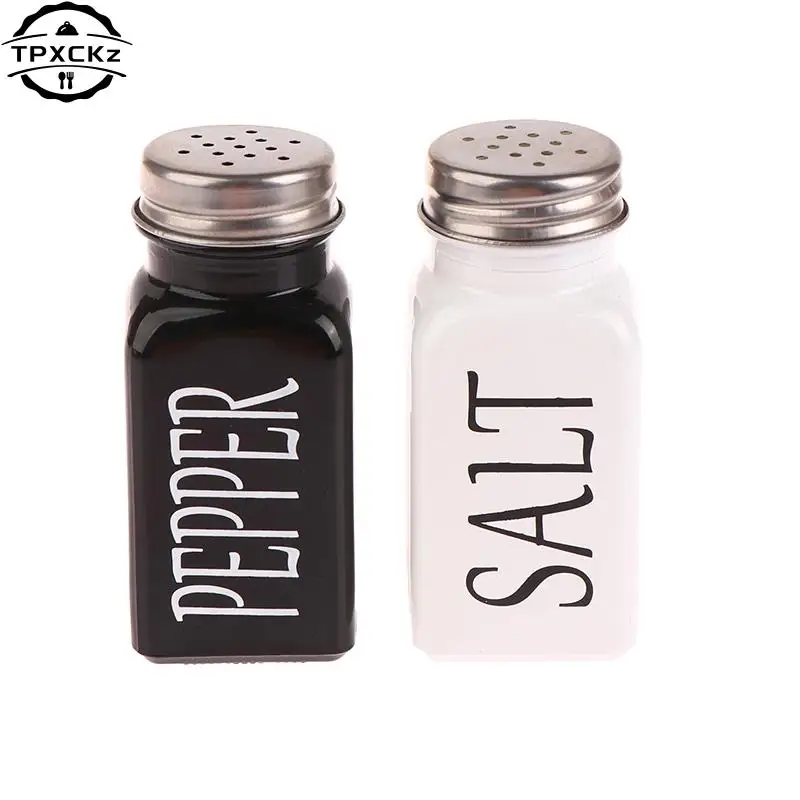 Seasoning Jar Glass Salt Pepper Shaker Kitchen Condiment Storage
