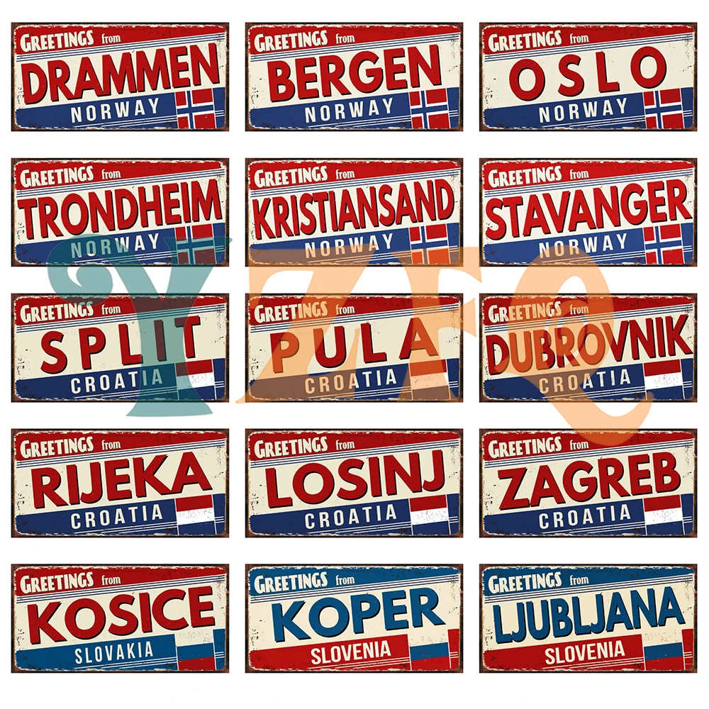 》 YZFQ 》 поздравления из города Осло пула, Москва, металлический жестяной знак, номерной знак, фотография автомобиля, домашний декор, 6x12 дюймов