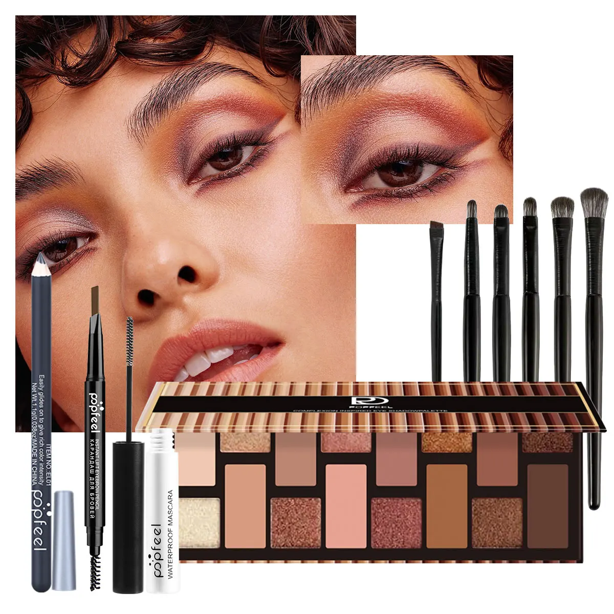 POPFEEL Style 40 Colors Eyeshadow Palette, Mascara, Eyeshadow Brush, Eyeliner Eyeliner Eyebrow Pencil Makeup Set for Beginners 2