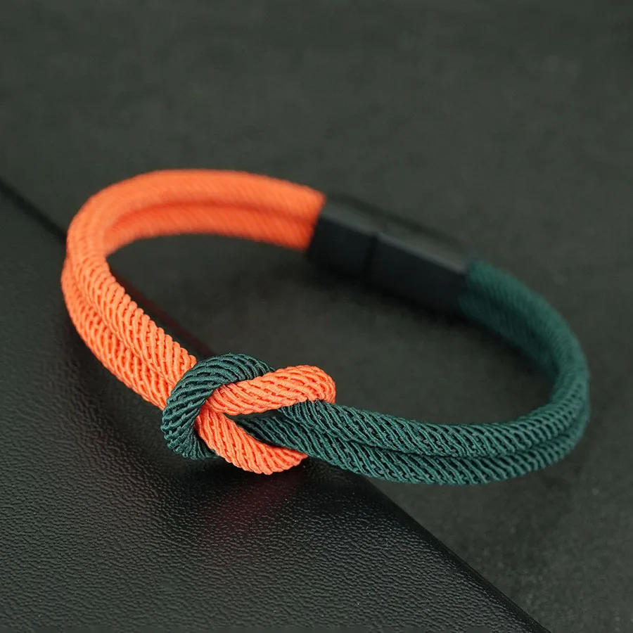 Neue farbblockierende Seilarmbänder für Herren, abnehmbare Magnetschnalle, Freundschaftsarmband, perfektes Geschenk für Ihn, cooles Reitzubehör – Detail 10