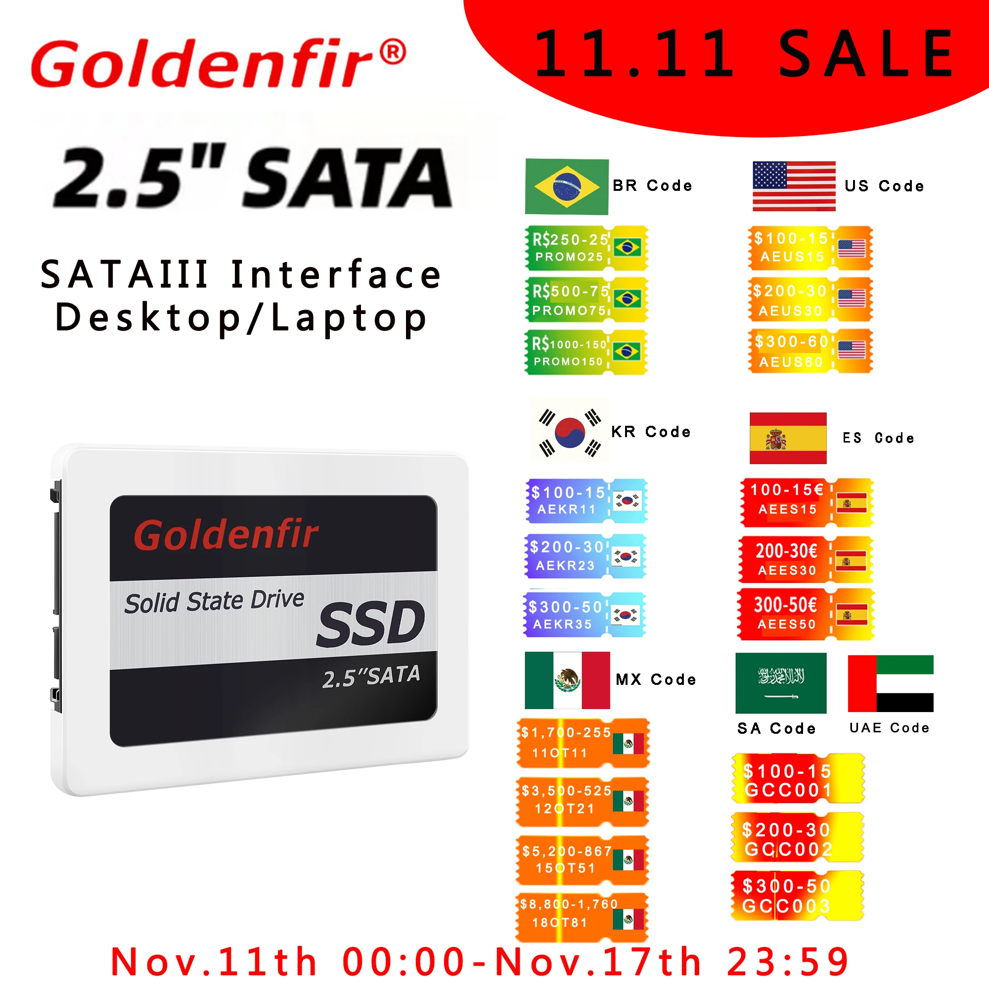 Goldenfir SSD 120GB 250GB 500GB 960GB SSD 2.5 Hard Drive Disk Disc Solid  State Disks 2.5  Internal