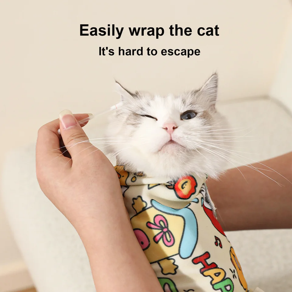 Grooming Self-Adherent Cat Swaddle Burrito Wrap Anti-Bite Anti-Scratch Anti-Escape For Medicine Nail Clipping Pet Tool_voghion.com