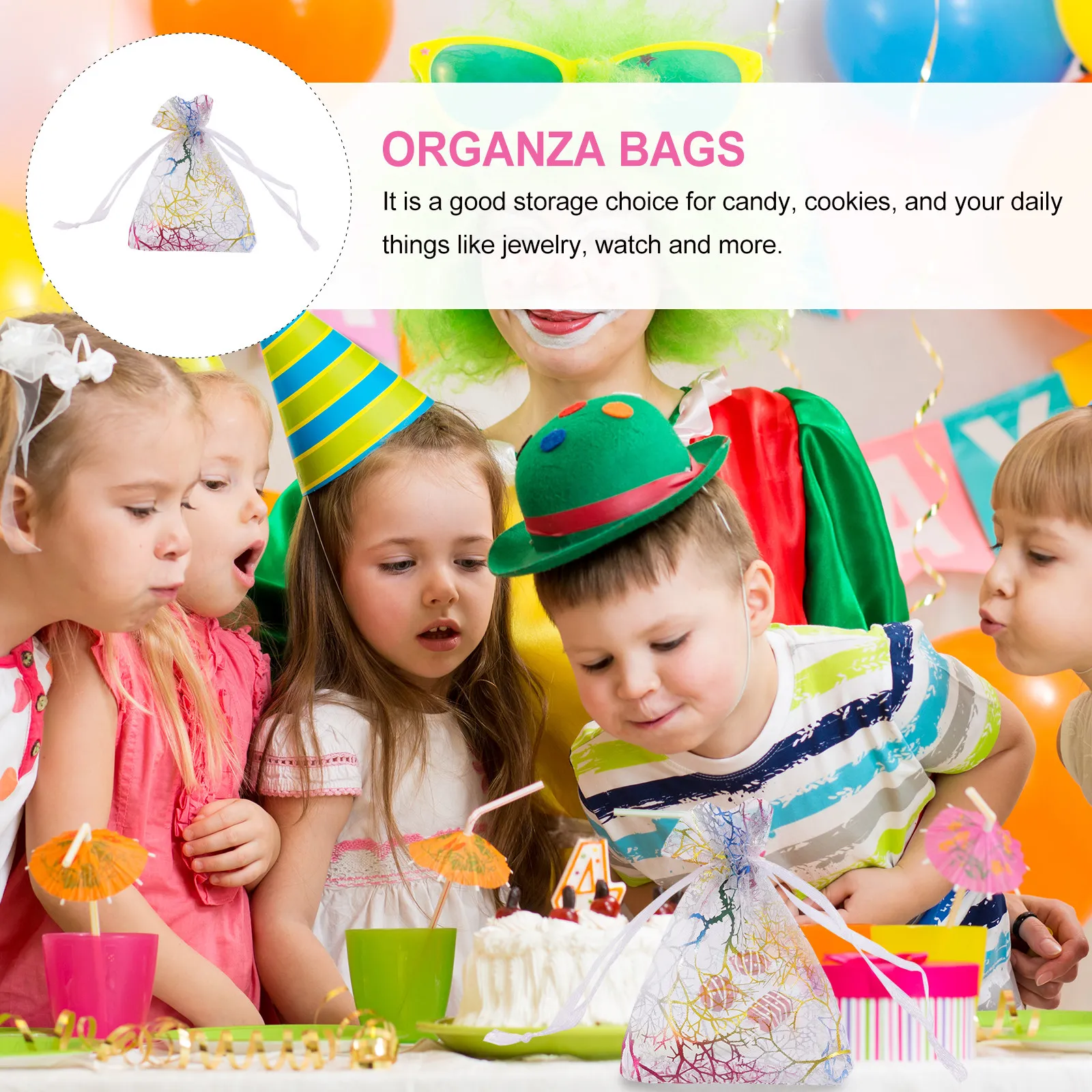 100Pcs Gift Organza Bags Colorful Gold Stamping Drawstring Pouches Reusable Wedding Party Small Jewelry Treat Storage Bags 4