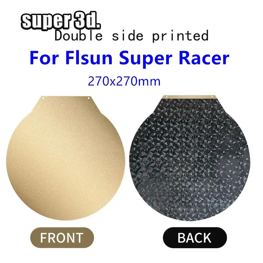 270mm PEO Plate For Flsun Super Racer Heated Bed Sheet Pei Doubel Side Magnetic Steel Sheet Plate PEO for Flsun SR Super Racer 270mm 309mm round peo hot bed sheet double side magnetic spring steel sheet peo pei build plate for flsun super racer flsun v400