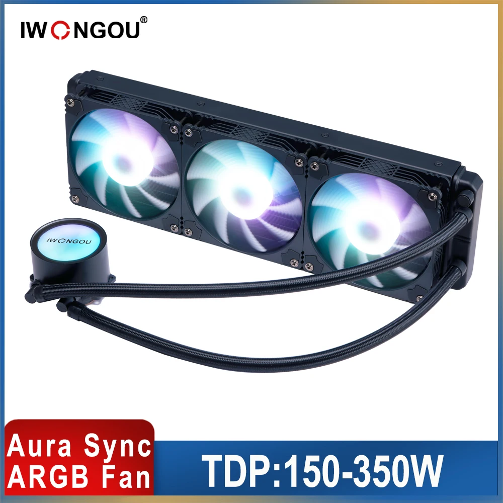 IWONGOU PC Water Cooling Am4 4PIN PWM Fan Water Cooler X99 Intel