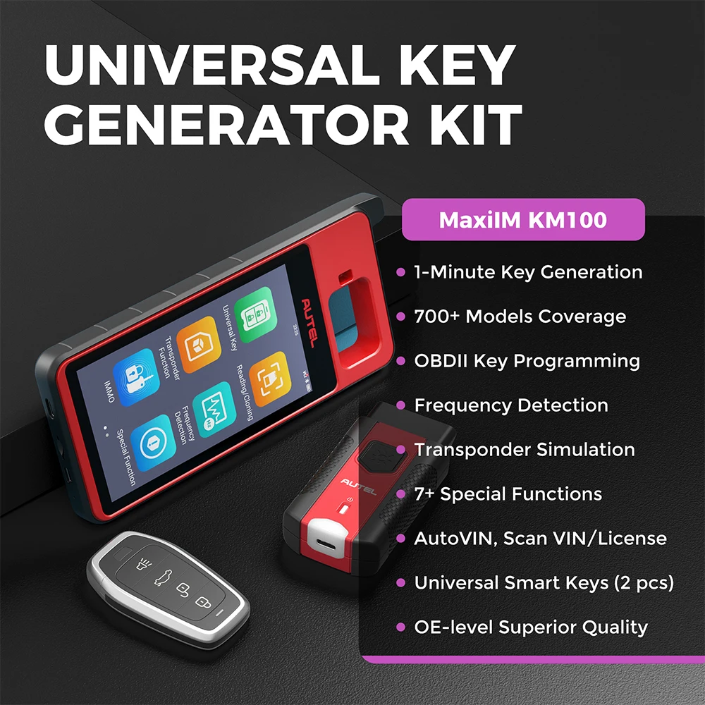 Autel MaxiIM KM100 Key Fob Programming Tool Lifetime Update 2024 Newest IMMO Key programmer Built-in APB112 2PCS IKEYs Same as K 2