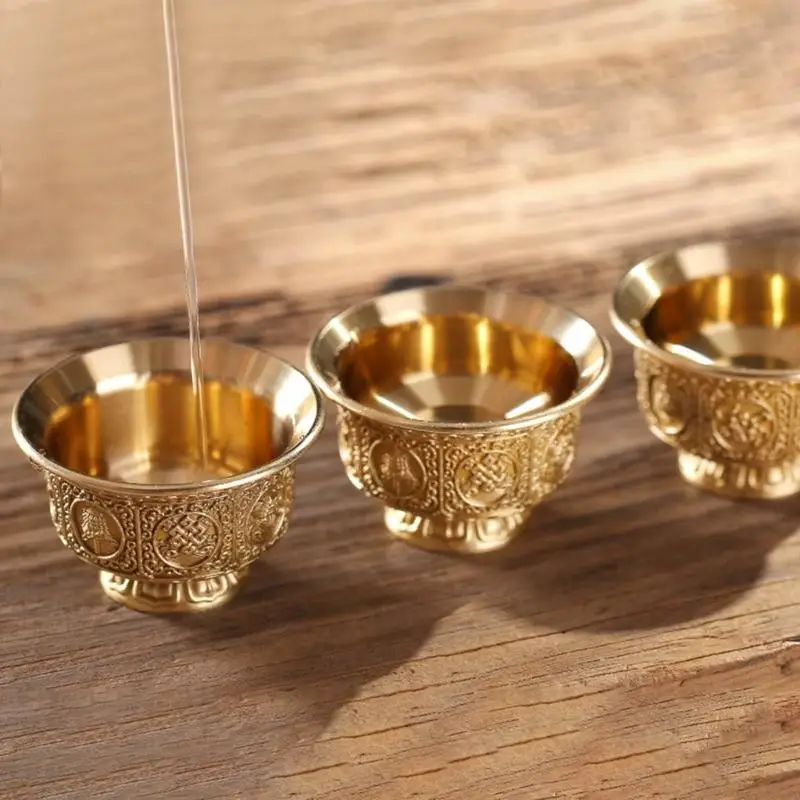 23GA Auspicious Eight Symbol Cup for Buddhist Practice Home Decoration Tool